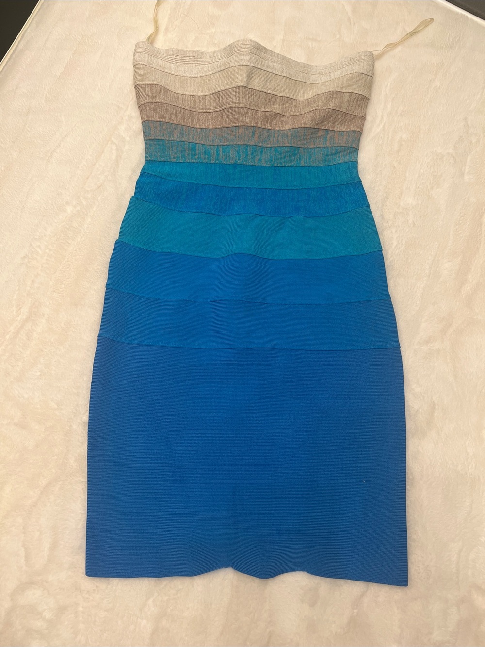Guess by Marciano Blue Ombre Bandage Mini Dress